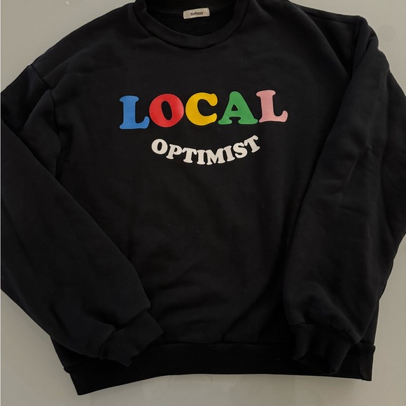 Madhappy Tops - Mad Happy Black Local Optimist Crew Sweatshirt Size Medium